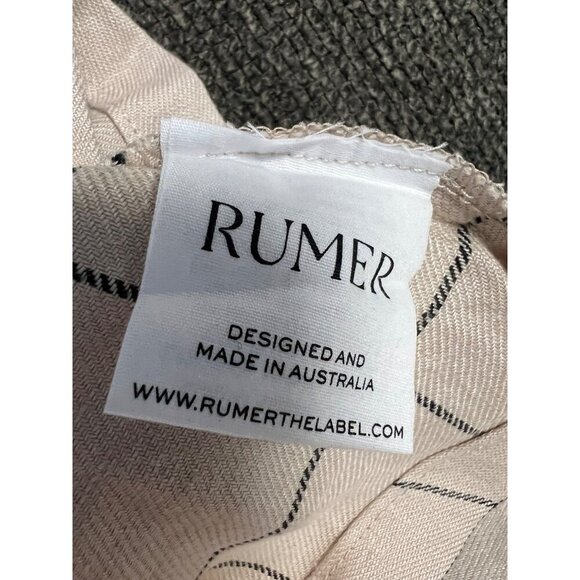 QUINN RUMER PLAYSUIT ROMPER, Plaid Halter Neck, Adjustable Tie Straps, 100% line - Picture 7 of 11